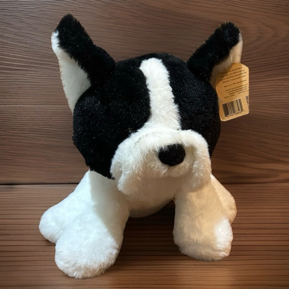 ANIMAL ADVENTURE Realistic Boston Terrier French Bulldog Plush Stuffed W/tag 11”